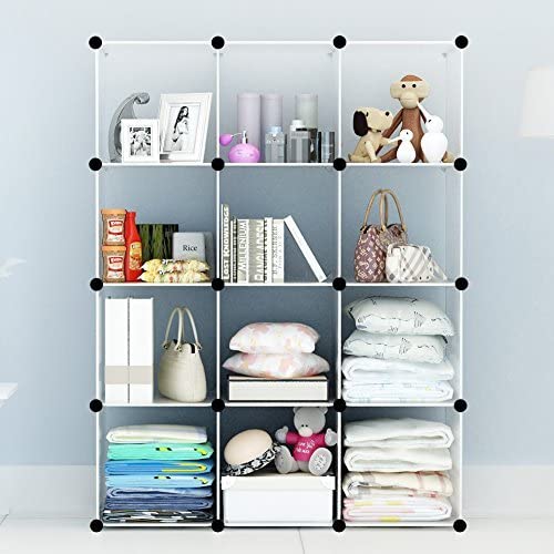 Photo 1 of *STOCK FOR IS JUST A REFERENCE SIMILAR BUT WITH DOORS* KOUSI Portable Storage Cubes-12-8-2(12 Cubes)-More Stable (add Metal Panel) Cube Shelves with Doors, Modular Bookshelf Units?Clothes Storage Shelves?Room Organizer for Cubby Cube
