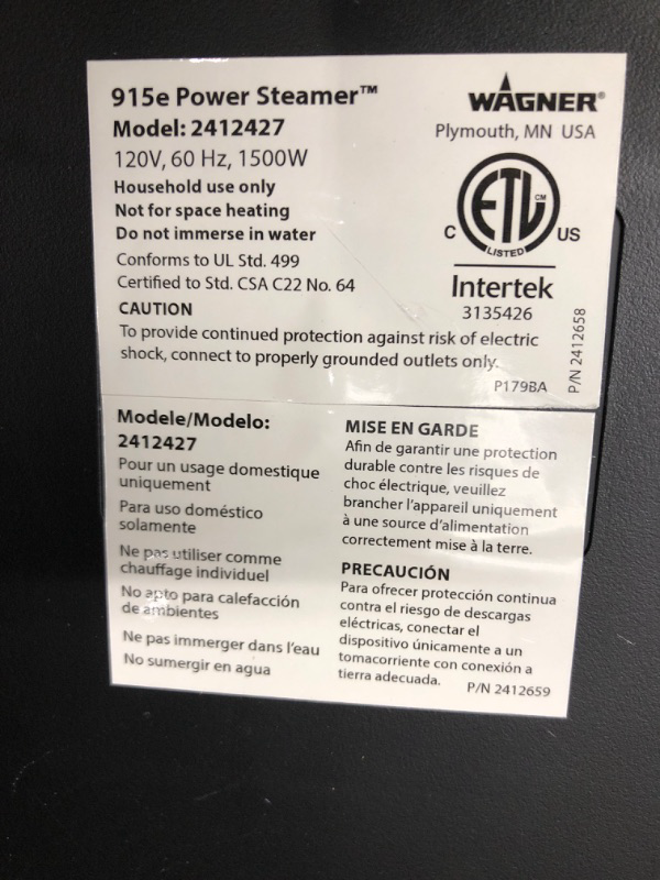 Photo 4 of *** POWERS ON *** Wagner Spraytech 0282014 915e On-Demand Steam Cleaner & Wallpaper Removal, Multipurpose Power Steamer & Zinsser 2976 Paper Tiger Free-Floating Self-Aligning Triple Head Wallpaper Remover Tool