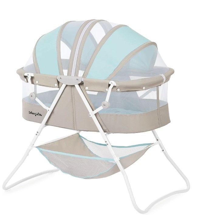 Photo 1 of Dream On Me Karley Bassinet, Blue and Grey
