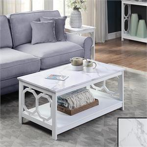 Photo 1 of 203220WMW Omega Coffee Table with Shelf, White Wood
