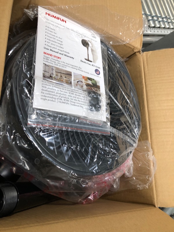 Photo 1 of Air Circulator Fan Super Quiet with DC Motor Whole Room Oscillating Standing Floor Fan with Remote, 6 Adjustable Height, 3 Winds Mode, 12 Speeds & 90 Degree Pivoting Head For Bedroom Office Home