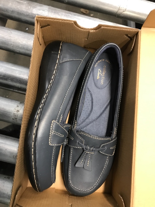 Photo 2 of Clarks Women's Ashland Bubble Loafer 8 Wide Navy