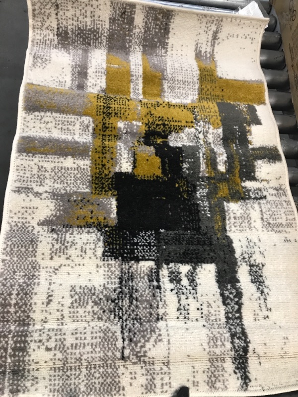 Photo 1 of Rugshop Contemporary Modern Abstract Area Rug 2' x 3' Gold
