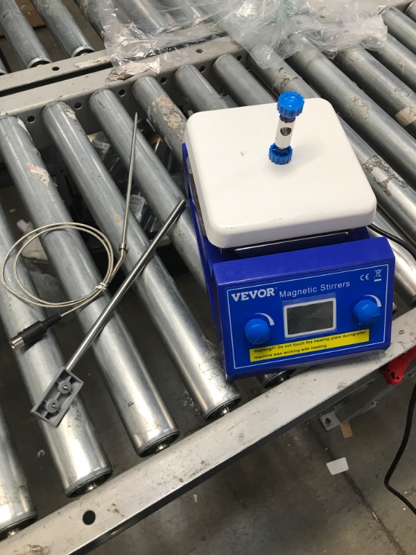 Photo 2 of **DOES NOT FUNCTION** VEVOR Magnetic Stirrer Hot Plate, 5L Capacity Ceramic Coated Hotplate Lab Stirrer 200-2000RPM 608°F/320°C Max Temp Digital Magnetic Stirrer with Temp Probe Sensor and Stirring Bar