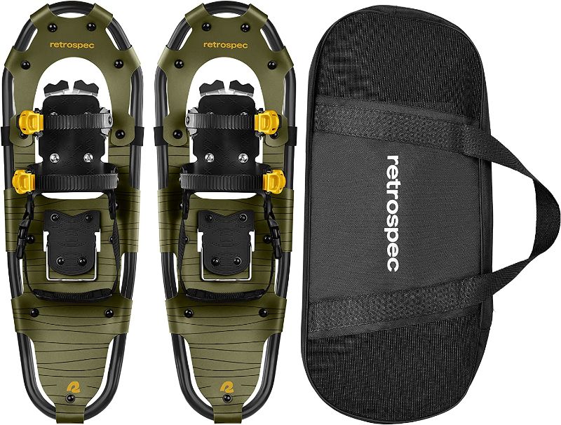 Photo 1 of Retrospec Drifter Snowshoes for Men, Women, 21/25/30 Inch - Aluminum Frames & Double-Ratchet Binding System with Carry Bag for Adults and Children