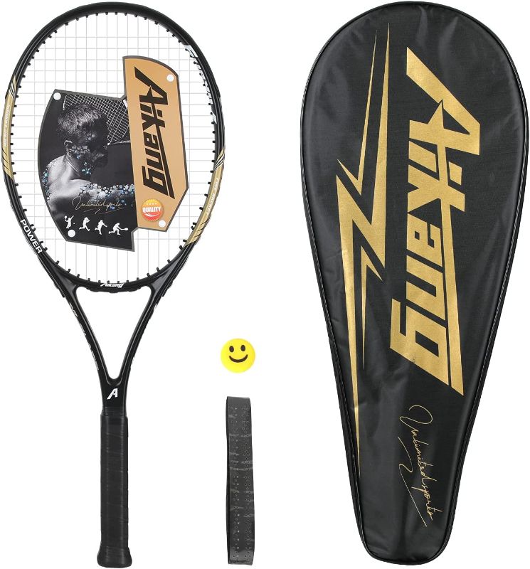 Photo 1 of 27 inch Tennis Racket Professional Tennis Racquet,Good Control Grip,Strung with Cover,Tennis Overgrip, Vibration Damper