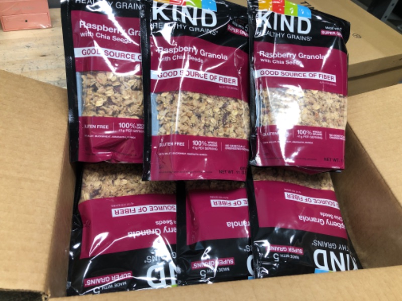 Photo 3 of *expiration date: 12/03/2022*
KIND Healthy Grains Clusters, Raspberry with Chia Seeds Granola, Gluten Free, 11 Ounce Bags, 6 Count