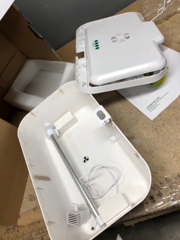 Photo 4 of **MISSING PARTS** Alexa-WiFi Control APP 15Pods 7.5L Hydroponics Growing System Water Tank,Smart Indoor Garden LED Grow Light Included Seeds Built-in Fan,Pump,Up to 19.3" AMORNING Hydroponic Growing Kit