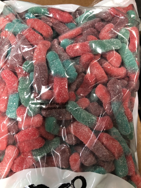 Photo 2 of **EXP DATE 04/30/2023** Trolli Sour Brite Crawlers Very Berry Gummy Worms, 5 Pound Bulk Candy Bag Very Berry 5 Pound (Pack of 1)