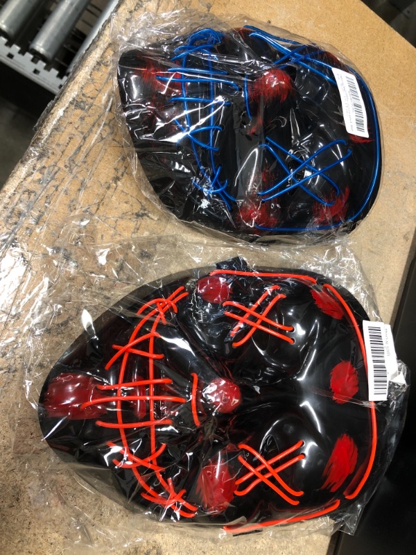 Photo 1 of **SET OF 2** HALLOWEEN LIGHT UP PURGE MASKS** 
