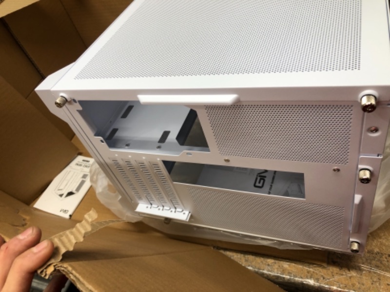 Photo 1 of GIM Micro ATX Case, Mini-ITX Gaming PC Case 2 Tempered Glass Panels & Front Panel Micro ATX PC Case Mini Tower Computer Case USB 3.0 I/O Port, Rhythm Surround Light, Water-Cooling Ready