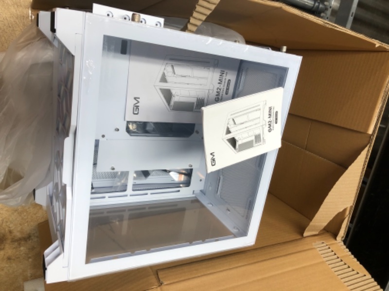 Photo 1 of GIM Micro ATX Case, Mini-ITX Gaming PC Case 2 Tempered Glass Panels & Front Panel Micro ATX PC Case Mini Tower Computer Case USB 3.0 I/O Port, Rhythm Surround Light, Water-Cooling Ready