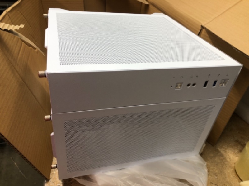 Photo 1 of GIM Micro ATX Case, Mini-ITX Gaming PC Case 2 Tempered Glass Panels & Front Panel Micro ATX PC Case Mini Tower Computer Case USB 3.0 I/O Port, Rhythm Surround Light, Water-Cooling Ready