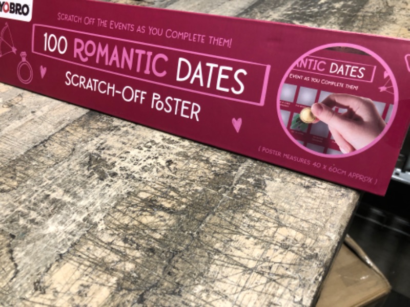 Photo 2 of YOBRO 100 Dates Scratch Off Poster, Date Night Ideas Poster, Romantic Gifts for Women, Anniversary for Couples, Engagement Gifts for Her, or Just to Show Someone You Love Them