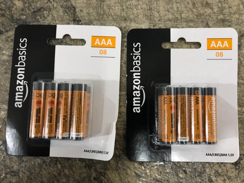 Photo 2 of (BUNDLE OF 2) Amazon Basics 8 Pack AAA High-Performance Alkaline Batteries, 10-Year Shelf Life, Easy to Open Value Pack,8 Count 