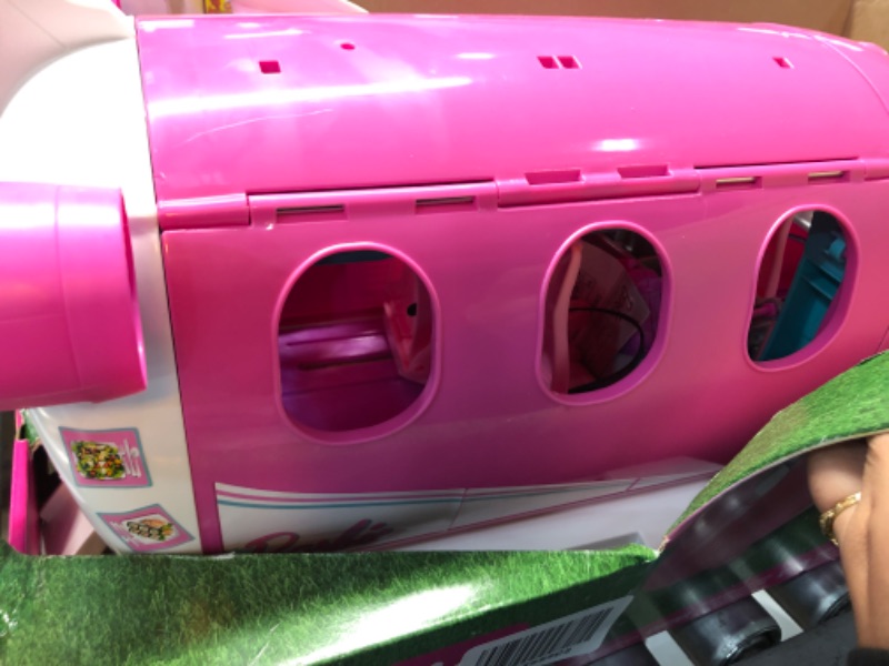 Photo 3 of Barbie Dreamplane Airplane Toys Playset with 15+ Accessories Including Puppy, Snack Cart, Reclining Seats and More Standard