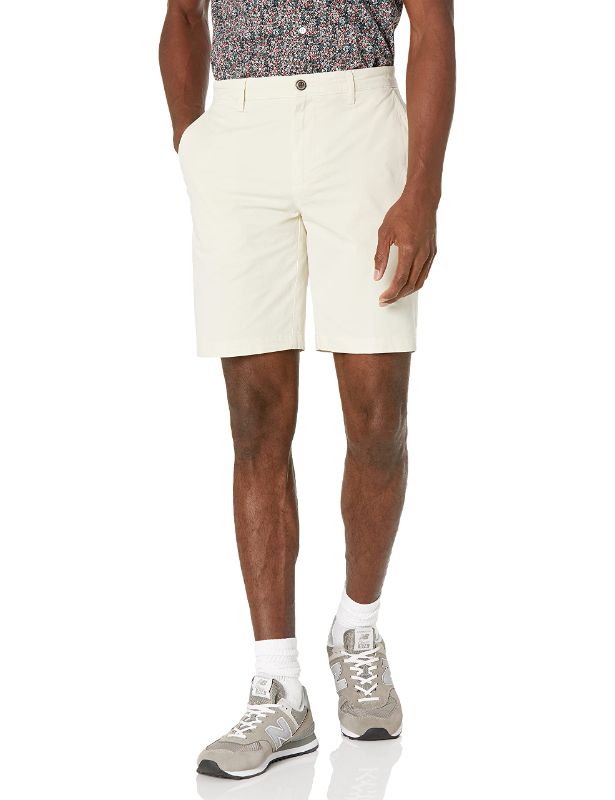 Photo 1 of Goodthreads Men's Slim-Fit 9" Flat-Front Comfort Stretch Chino Short 32 Moonbeam