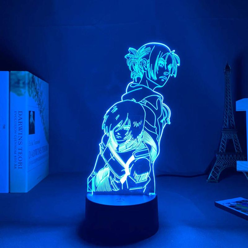 Photo 1 of 3D Night Light 3D Lamp Anime Attack on Titan Annie Leonhart Light for Bedroom Decoration Kids Gift Attack on Titan LED Night Light Mikasa ASQWZX
