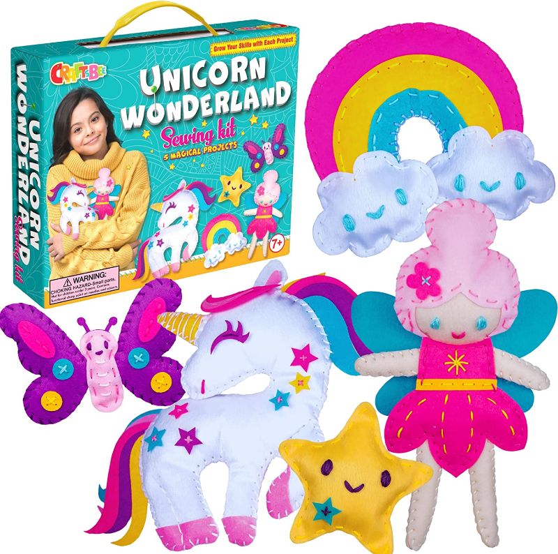 Photo 1 of *** stock picture only used for reference *** Sewing Kit for Kids - Unicorn Crafts - Unicorn Wonderland Learn to Sew Magical Projects - Beginner Sewing Kit for Girls 7 8 9 10 11 12 yrs - Sewing Kits for Kids with Instructions and Sewing Supplies
