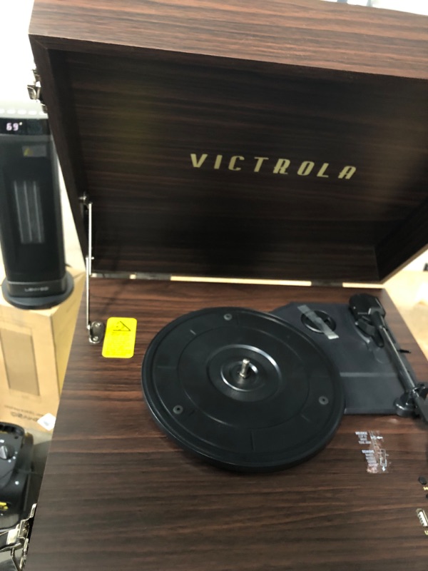 Photo 3 of Victrola VTA-75-ESP Liberty 5-in-1 Turntable Music EntertainmentCenter with Bluetooth Wireless FM Radio USB Recorder Wood (Espresso)