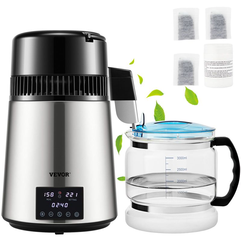 Photo 1 of **SEE NOTES** VEVOR 4L Water Distiller 1.5L/H Distilled Water Maker Timing Dual-Temp Silver

