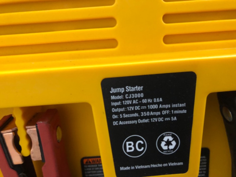 Photo 3 of CAT CJ3000 Professional Jump Starter: 2000 Peak/1000 Instant Amps, Built-In Power Switch, Battery Clamps