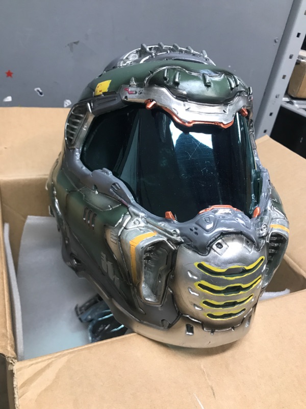 Photo 2 of ***HELMET ONLY***
New Version Doomguy Helmet Fallout Helmet One Piece Helmet Deluxe Resin Full Head Mask for Cosplay Costume Prop Version B