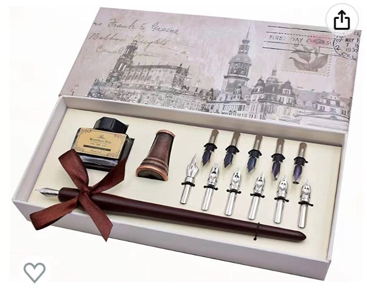 Photo 1 of AIVN Natural Handcrafted Calligraphy Pen Set - Writing Case with Black Ink