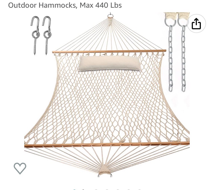 Photo 1 of - STOP 13 FT Double Hammock with Pillow, Traditional Rope Hammock with Free Chains and Hooks for Outdoor, Indoor, Patio Yard, Double Solid Wood for Two Person, Outdoor Hammocks, Max 440 Lbs