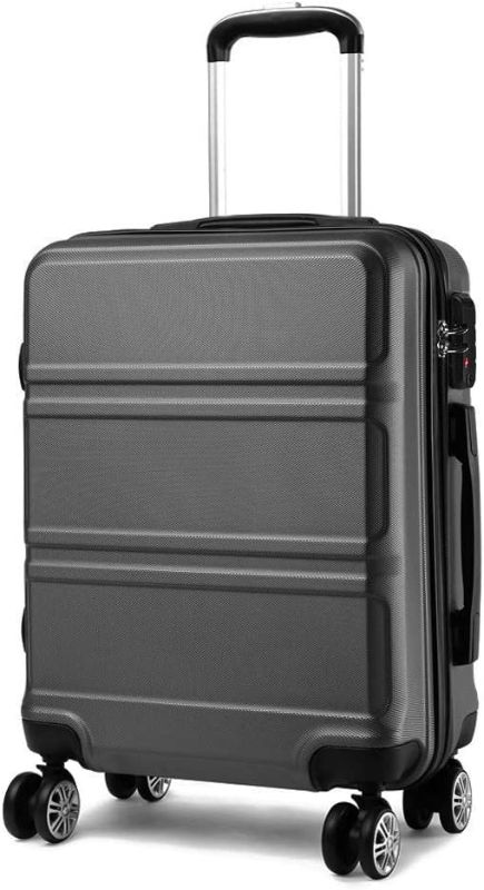 Photo 1 of 
Kono Carry on Suitcase Hard Shell Luggage with 8 Spinner Wheels 18x14x9 Rolling Gift with YKK Dual Zipper for Travel (Grey)