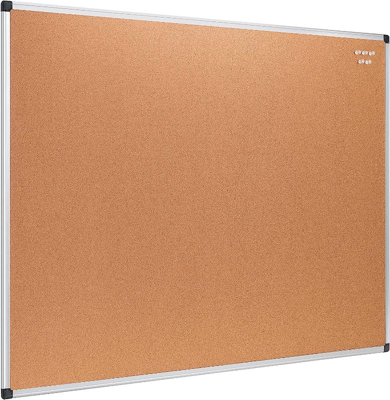 Photo 1 of Amazon Basics Cork board 35" x 47", Aluminum frame
