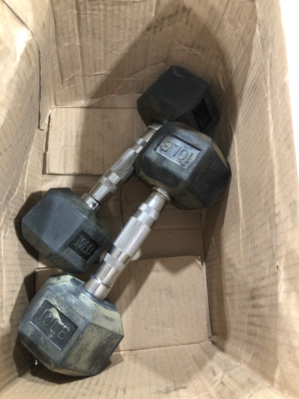 Photo 2 of Balance from Rubber Encased Hex Dumbbell in Pairs 10 lbs, pair