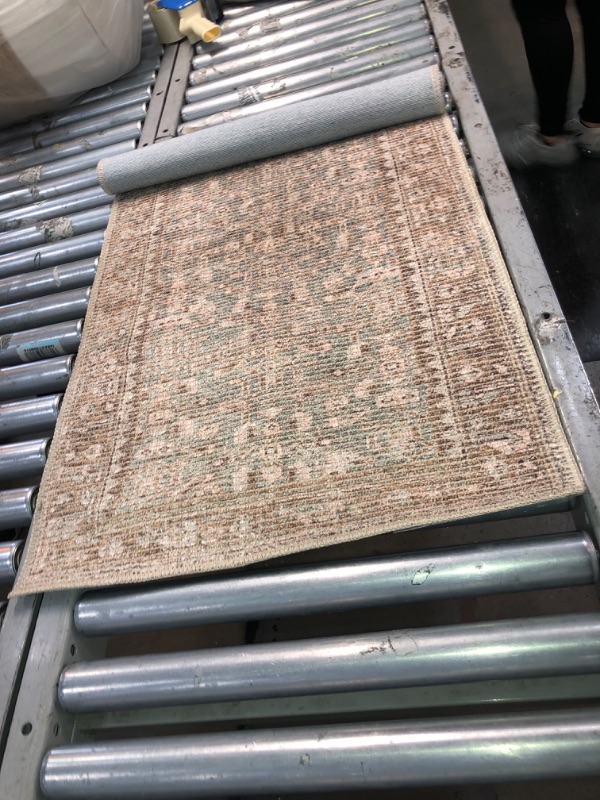 Photo 2 of Angela Rose x Loloi Aubrey Collection AUB-04 Sage / Bark, Traditional 2'-0" x 5'-0" Accent Rug Sage / Bark 2'-0" x 5'-0"