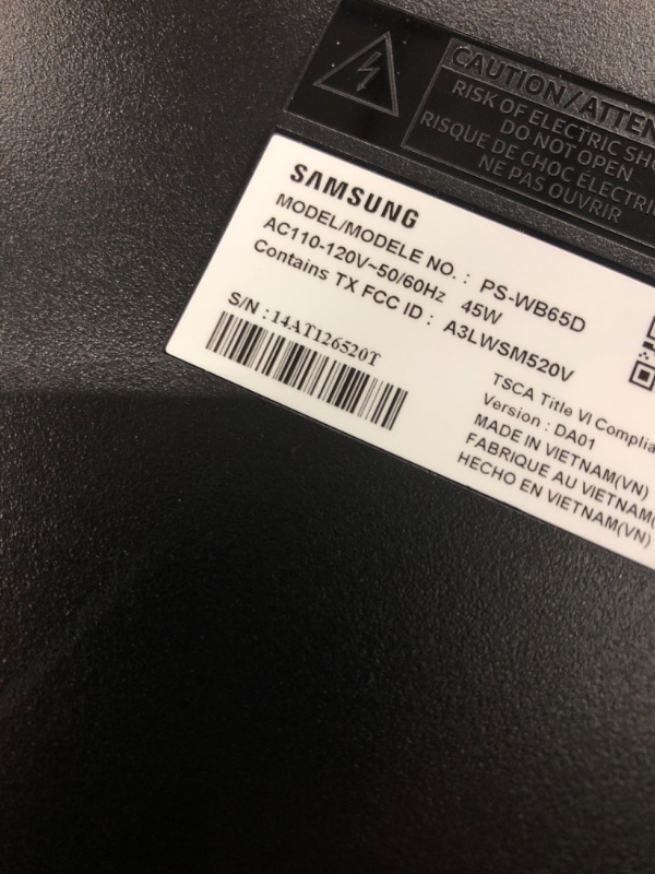 Photo 1 of SAMSUNG HW-B550/ZA 2.1ch Soundbar w/Dolby Audio, DTS Virtual:X, Bass Boosted, Subwoofer Included, Adaptive Sound Lite, Bluetooth Multi Device Connection, Wireless Surround Sound Compatible, 2022 HW-B550 Soundbar