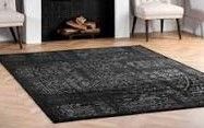 Photo 1 of 5' x 5' Black Square Rug