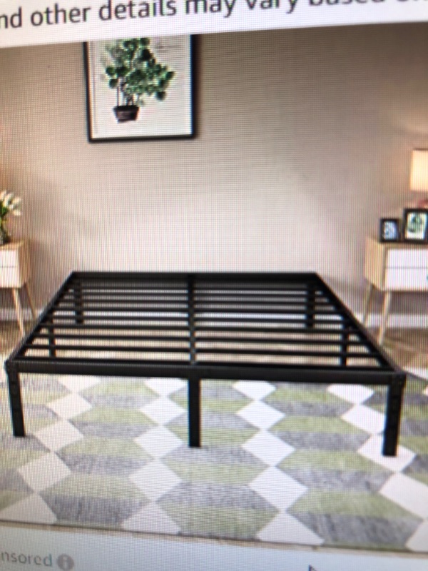 Photo 2 of AmazonBasics Foldable, 14" Metal Platform Bed Frame with Tool-Free ASSEMBLY, No Box Spring Needed - Queen841710184815
