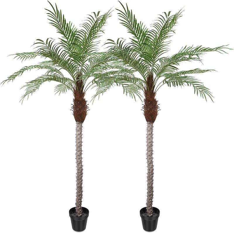 Photo 1 of 
AnTing Artificial Palm Tree 8.5ft Tall Trees Plants Outdoor Palm Trees for Outside Patio Trees for Decor (Set of 2)
