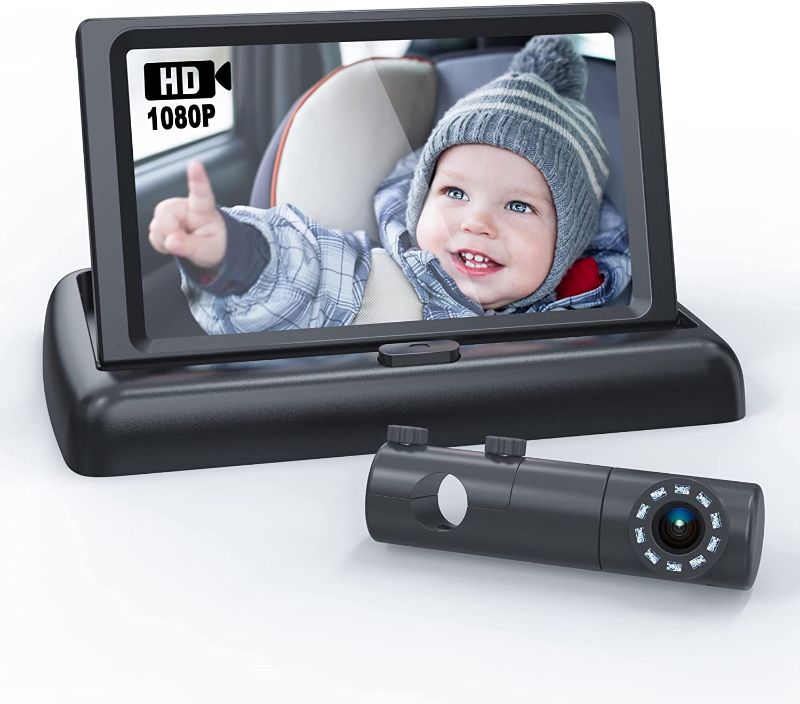 Photo 1 of Baby Car Camera, BABYMUST 1080P Baby Car Mirror with Night Vision Function, 4.4”HD Wide Car Seat Mirror Camera to Observe Baby's Every Movement While Driving,Baby Car Monitor with 360°Fixable Camera
