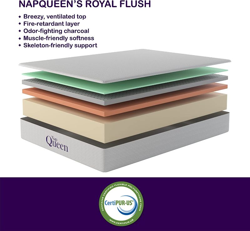 Photo 2 of ***QUEEN size*** NapQueen 8 Inch Bamboo Charcoal Medium Firm Memory Foam Mattress, Bed in a Box
