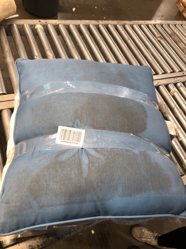 Photo 3 of Arden Selections Outdoor Deep Seating Cushion Set 24 x 24, French Blue Texture 24 x 24 French Blue Texture