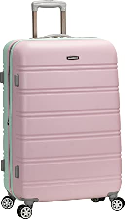 Photo 1 of Rockland Melbourne Hardside Expandable Spinner Wheel Luggage, Bright Green, Checked-Large 28-Inch