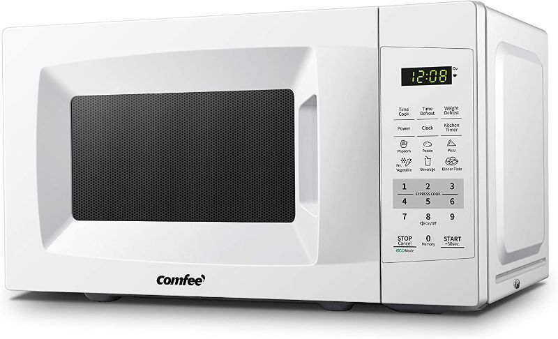 Photo 1 of ***PARTS ONLY*** COMFEE' EM720CPL-PM COUNTERTOP MICROWAVE OVEN WITH SOUND ON/OFF, ECO MODE AND EASY ONE-TOUCH BUTTONS, 0.7 CU FT/700W, PEARL WHITE