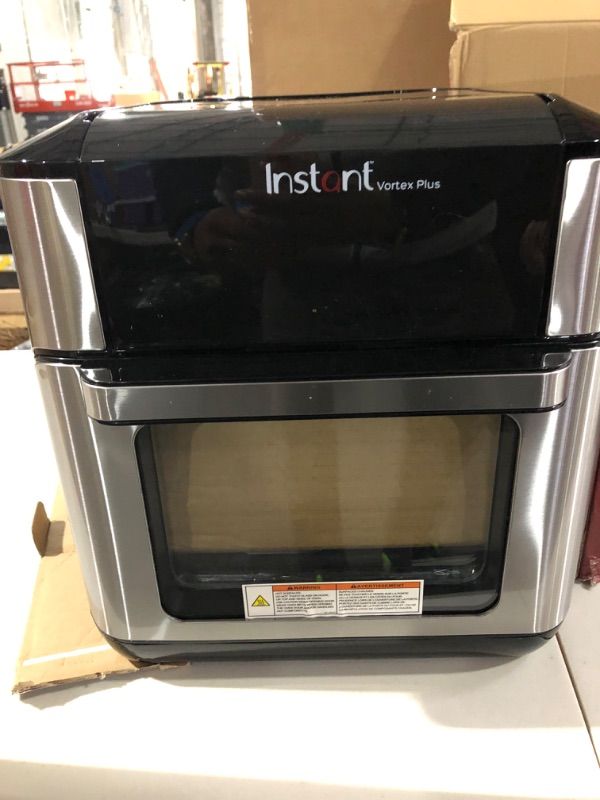 Photo 4 of ***DOOR IS DAMAGED*** Instant Vortex Plus 10-Quart Air Fryer, From the Makers of Instant Pot, 7-in-10 Functions, with EvenCrisp Technology, App with over 100 Recipes, Stainless Steel 10QT Vortex Plus
