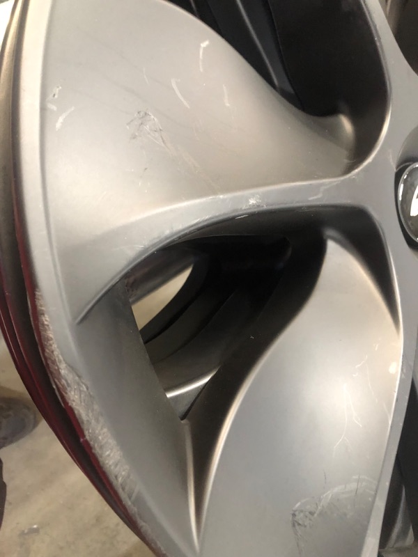 Photo 3 of SCRATCHED; BROKEN OFF BACKING; MISSING SLIP ON FOR BACKING***19 Inch Hub Caps for Model Y Wheel Cover Replacement Wheels Cap for Tesla Model Y 2020 2021 2022 Model Y 2022 Hubcap ABS Wheels Rim Cover (Set of 4) Matte Black 19 INCH Model Y