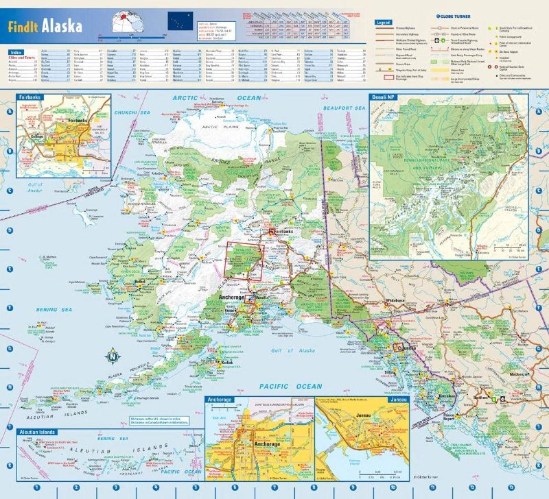 Photo 1 of anchorage, Alaska Wall Map - 11.5" x 10.75" Paper