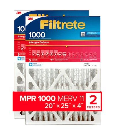 Photo 1 of 20-in W x 25-in L x 4-in 2-Pack Electrostatic Pleated Air Filter
