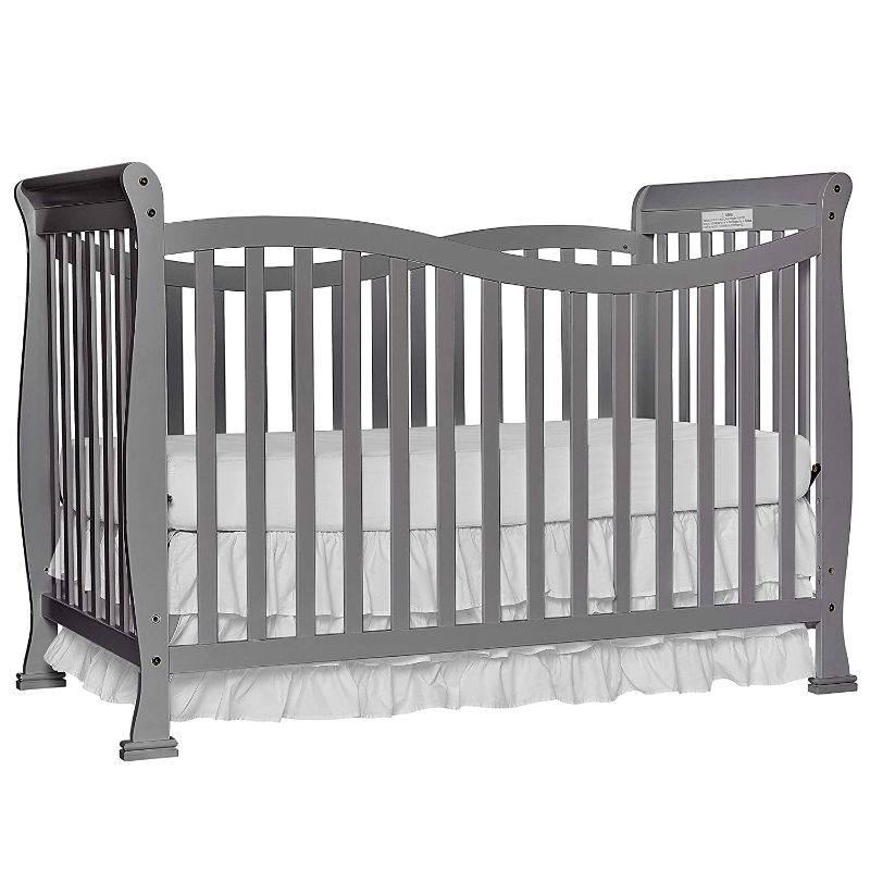 Photo 1 of Dream On Me Violet 7-in-1 Convertible Life Style Crib in Steel Grey, Greenguard Gold Certified, 4 Mattress Height Settings, Made of Sustainable New Zealand Pinewood
