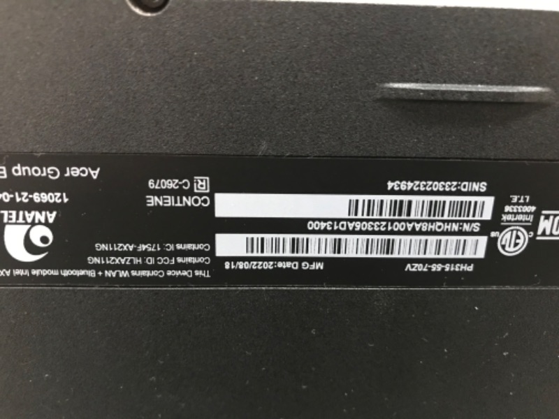 Photo 16 of Acer Predator Helios 300 PH315-55-70ZV Laptop Computer (2022) | Intel i7-12700H | NVIDIA GeForce RTX 3060 GPU | 15.6" Full HD 165Hz 300 Nits IPS Display | 16GB DDR5 RAM | 512GB SSD | Killer WiFi 6E
