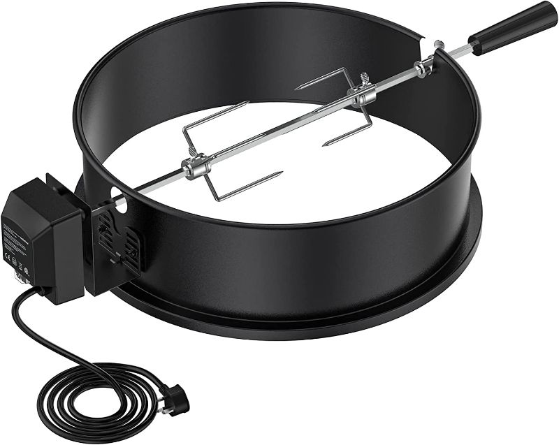 Photo 1 of *Powers On* onlyfire Upgrade Chrome Plated Steel Rotisserie Ring Kit for Weber 18 Inch Kettle Charcoal Grills
