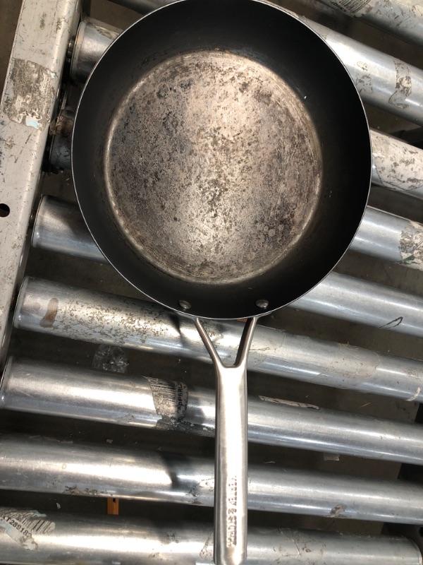 Photo 2 of *Used-See Photos* Merten & Storck Pre-Seasoned Carbon Steel Pro Induction 8" Frying Pan Skillet, Oven Safe, Stainless Steel Handle, Black
